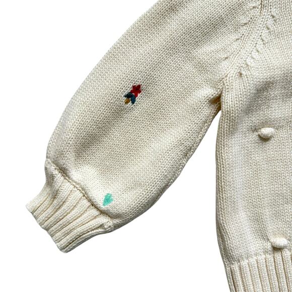 NWOT Hanna Andersson Holiday Bobble Cardigan Sweater Size 3T - Picture 3 of 5